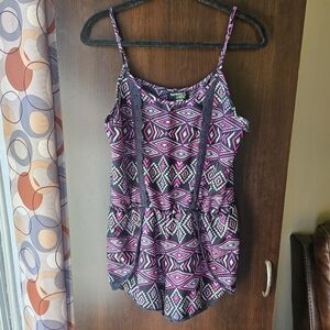 Harmony + Havoc Pink and Black Geometric Romper